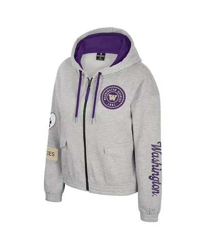 Colosseum Women's Gray Washington Huskies Alfie Full-zip Hoodie Jacket In Gray