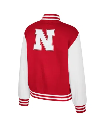 Colosseum Women's Texas Scarlet Nebraska Huskers French Baguette Full Snap Fleece Jacket In Red
