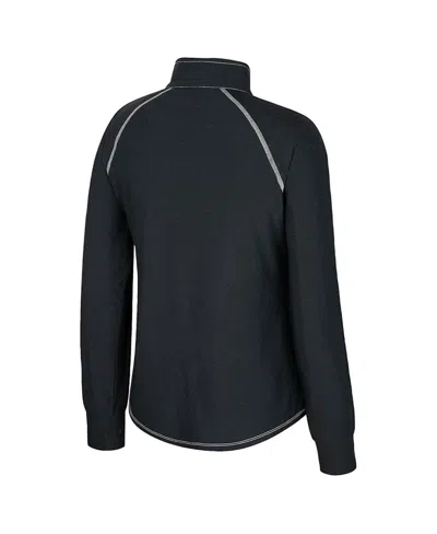 Colosseum Women's Black Florida State Seminoles Bikram Raglan Quarter-zip Top In Multi