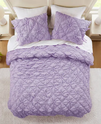 Intelligent Design Lily Floral 3-pc. Comforter Set, Full/queen In Purple