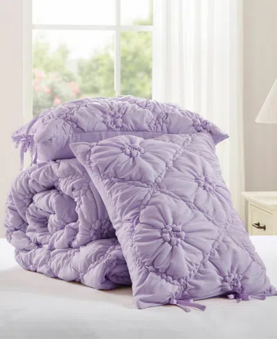 Intelligent Design Lily Floral 3-pc. Comforter Set, Full/queen In Purple