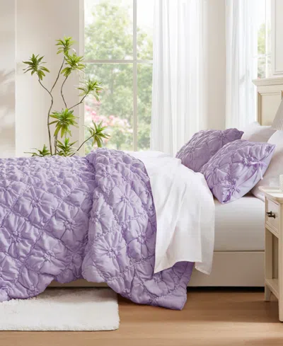 Intelligent Design Lily Floral 3-pc. Comforter Set, Full/queen In Purple