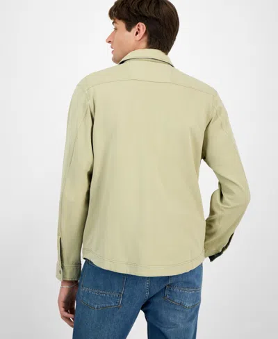 Tommy Bahama Men's Ben And Terry Long Sleeve Button-down Shirt Jacket In Gray