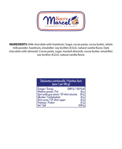 Sacre Marcel Map Of France Gift Box With 6 Mini Chocolate Bars, 1.76oz In Multi