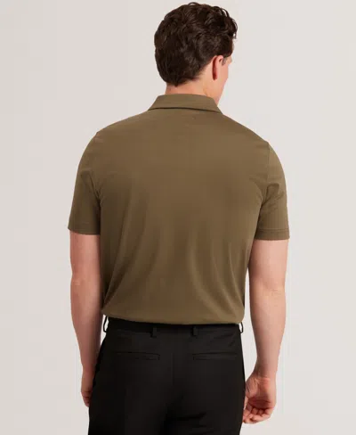 Ted Baker Connall Short Sleeve Soft Touch Cotton Polo In Brown