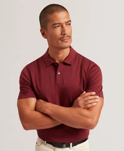 Ted Baker Connall Short Sleeve Soft Touch Cotton Polo In Burgundy