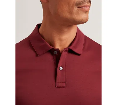 Ted Baker Connall Short Sleeve Soft Touch Cotton Polo In Burgundy