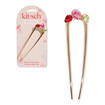 Kitsch Metal Gemstone French Hair Pin