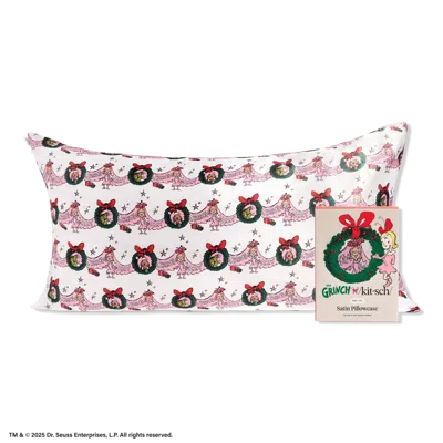 Kitsch The Grinch X  King Satin Pillowcase - Cindy Lou Who In Multi