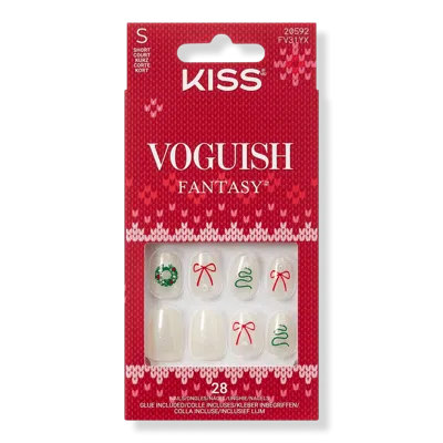 Kiss Voguish Fantasy Holiday Press On Nails - Sugar & Spice In Transparent