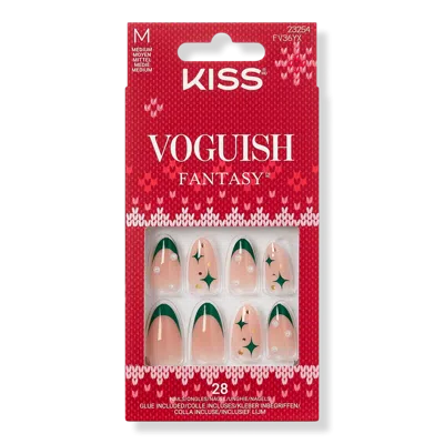 Kiss Voguish Fantasy Holiday Press On Nails - Snowy Memories In Multi
