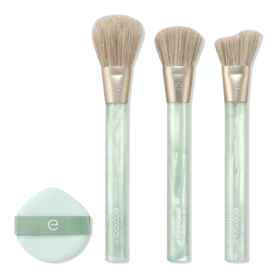 Ecotools 'tis The Sea-son Brush + Puff Gift Set In Green