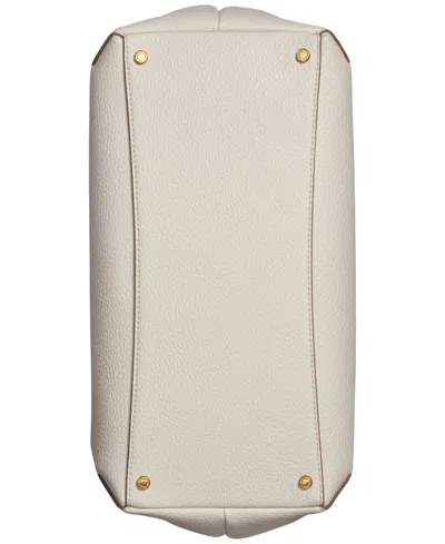 Donna Karan Glenwood Leather Shoulder With Tassel Detail In White