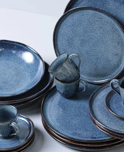 Porto Brasil Stoneware Dinner Plates, Set Of 6 In Blue