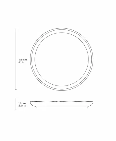 Porto Brasil Stoneware Bread Plates, Set Of 6 In Gray