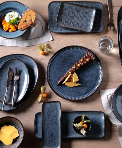 Porto Brasil Stoneware Linhas Ramekins, Set Of 6 In Blue