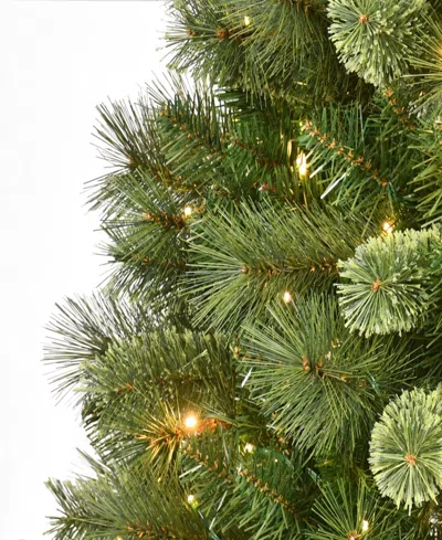 Puleo 4.5' Pre-lit Artificial Teton Pine Tree With Led Lights In Green