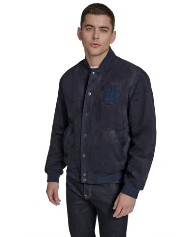 Tommy Hilfiger Men's Bomber With Patches Jacket In Blue