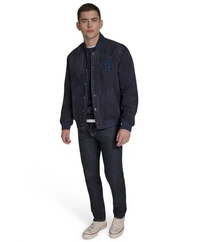 Tommy Hilfiger Men's Bomber With Patches Jacket In Blue