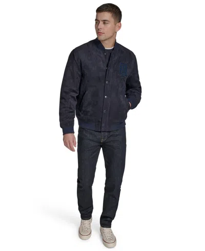 Tommy Hilfiger Men's Bomber With Patches Jacket In Blue