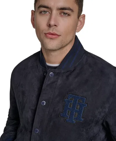 Tommy Hilfiger Men's Bomber With Patches Jacket In Blue