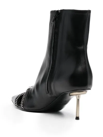 Coperni Zip Ankle Black Leather Boot In Black