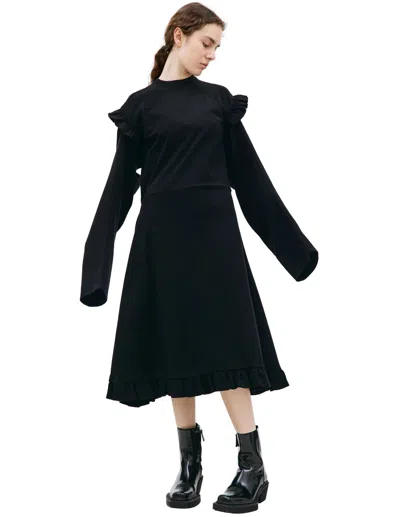 Vetements Ruffle Jersey Dress In Black