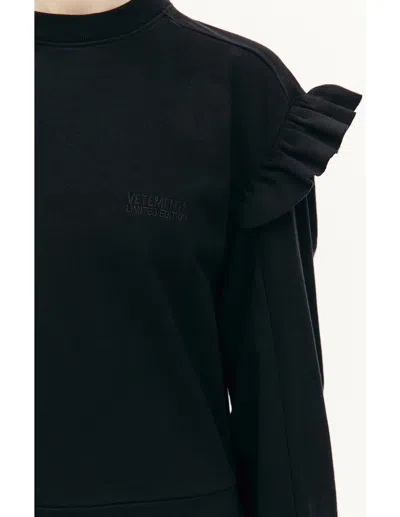 Vetements Ruffle Jersey Dress In Black