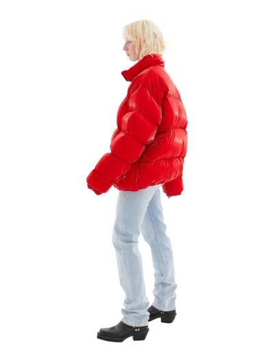 Vtmnts Red Laquer Puffer Jacket In Red