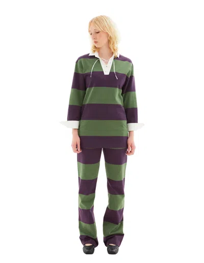 Dries Van Noten Chu Loose Fit Striped Polo Shirt In Multi