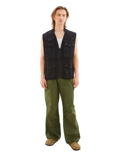 Needles Multi-pocket Zip-up Vest In Black