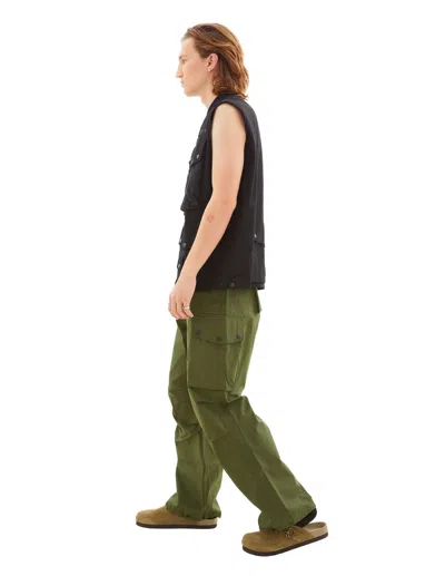 Needles Multi-pocket Zip-up Vest In Black