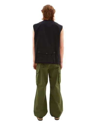 Needles Multi-pocket Zip-up Vest In Black