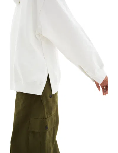 Marni Flower Printed Cotton Hoodie In White