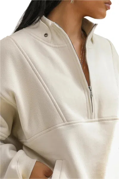 Joah Brown Retro Half Zip In Neutral