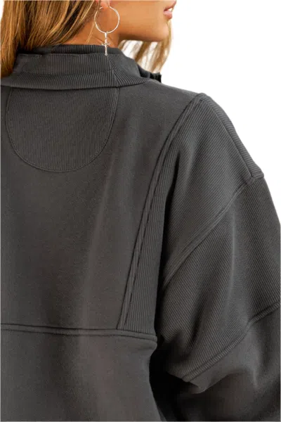 Joah Brown Retro Half Zip In Black