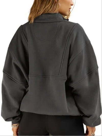 Joah Brown Retro Half Zip In Black