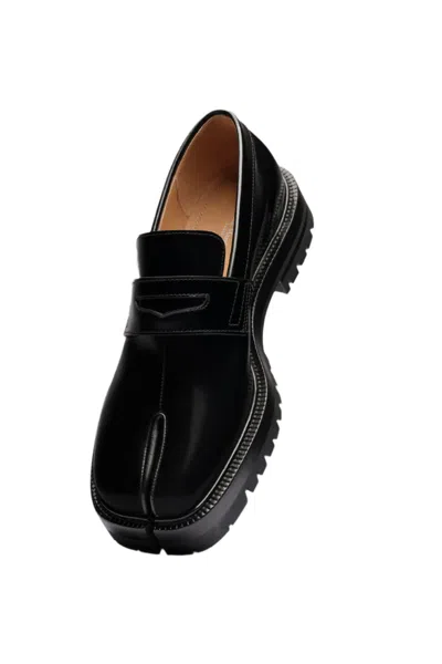 Maison Margiela 30mm Tabi County Leather Loafers In Black