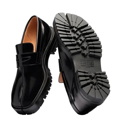Maison Margiela 30mm Tabi County Leather Loafers In Black