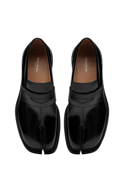 Maison Margiela 30mm Tabi County Leather Loafers In Black