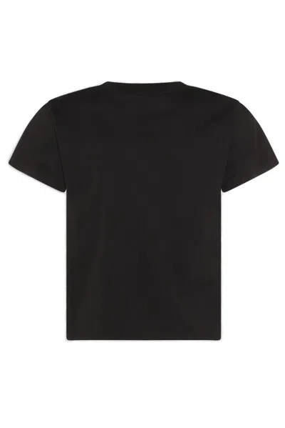 Alexander Wang Shrunken Tee W/hotfix Logo In Black
