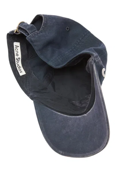 Acne Studios Logo Cap In Blue