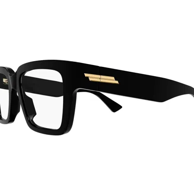 Bottega Veneta Rectangular Square Eyeglasses In Black