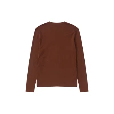Lemaire Long Sleeve Round Neck Top Design In Brown