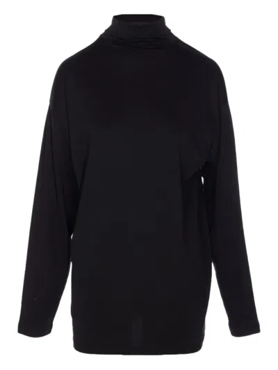 Lemaire Relaxed Mock Neck T-shirt In Black