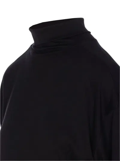 Lemaire Relaxed Mock Neck T-shirt In Black