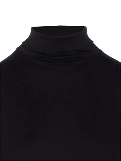 Lemaire Relaxed Mock Neck T-shirt In Black