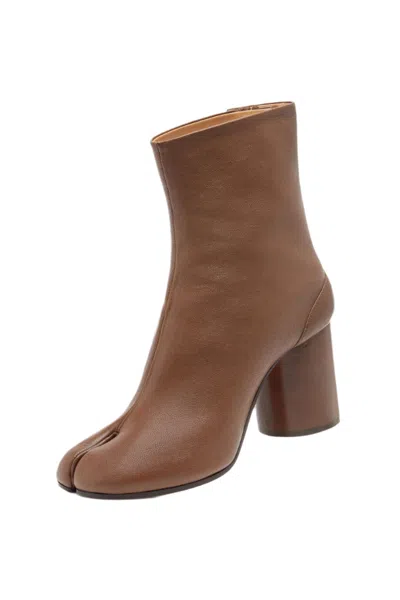 Maison Margiela Tabi 60 Nappa Leather Ankle Boots In Brown