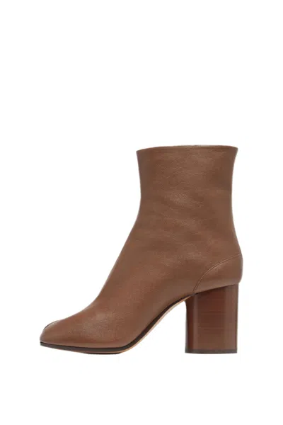 Maison Margiela Tabi 60 Nappa Leather Ankle Boots In Brown