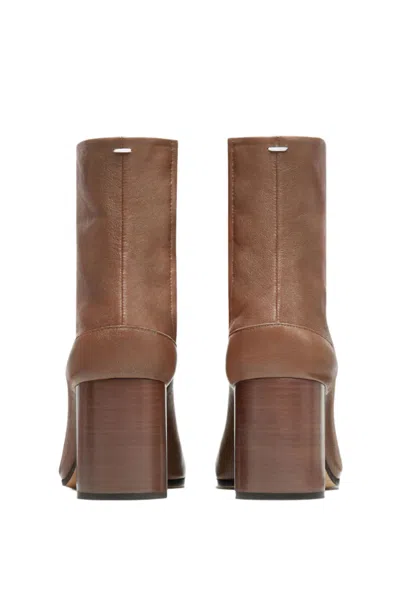 Maison Margiela Tabi 60 Nappa Leather Ankle Boots In Brown